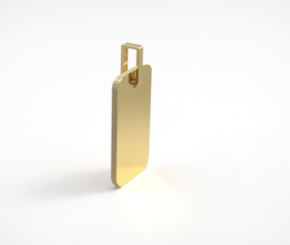 Baguette dogtag pendant nice design 3D print model_6
