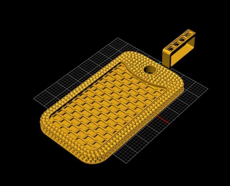 Baguette dogtag pendant nice design 3D print model_11