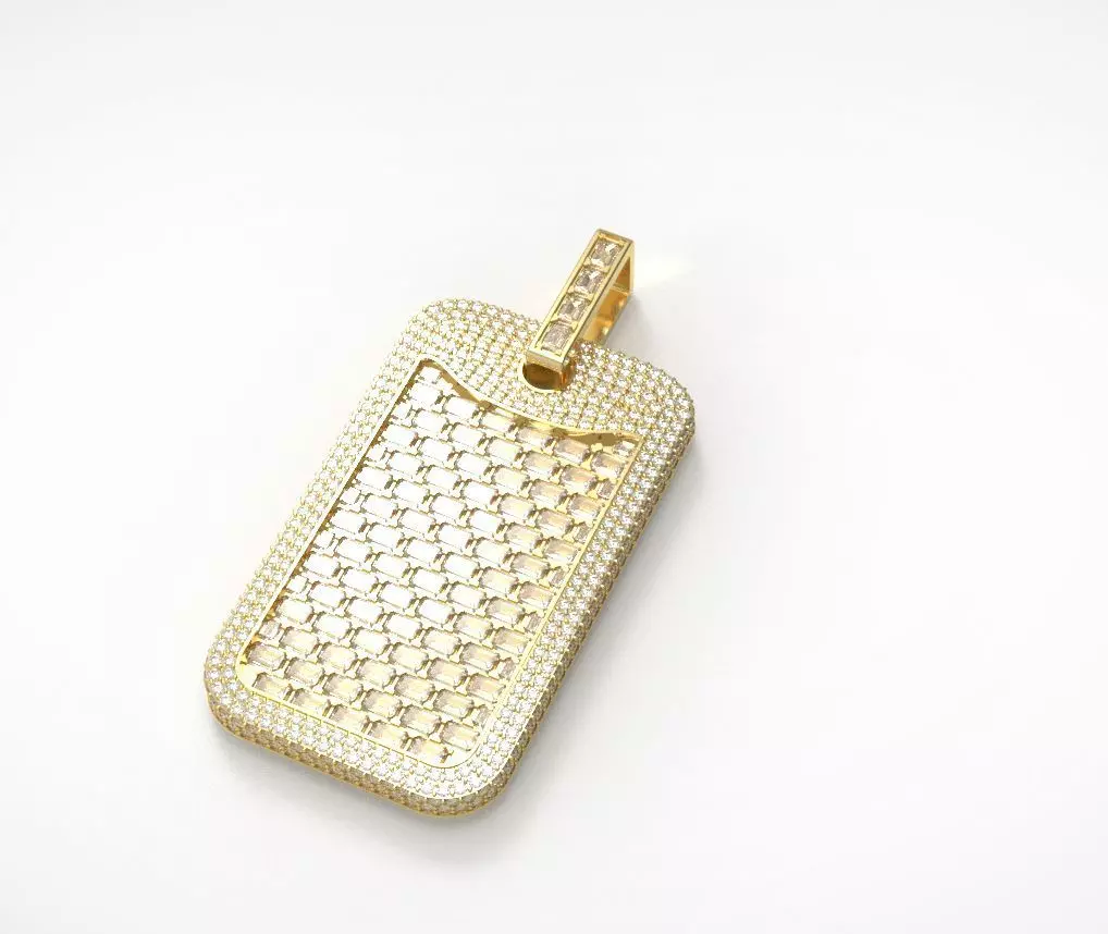 Baguette dogtag pendant nice design 3D print model_0