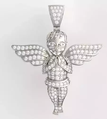 Baby Angel diamond pendant