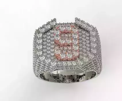 9 diamond men ring 3D print model