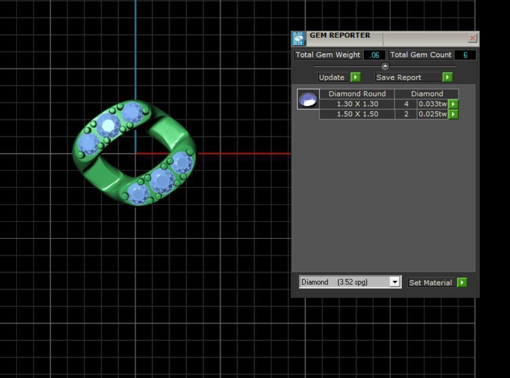 6mm cuban diamond chain design 3D print model_9