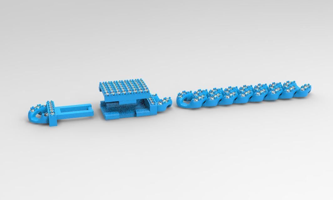 6mm cuban diamond chain design 3D print model_8