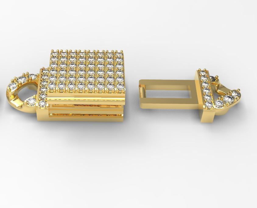 6mm cuban diamond chain design 3D print model_6