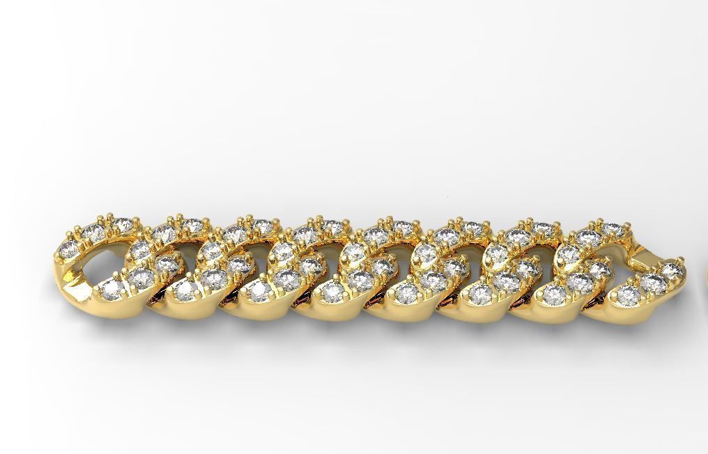 6mm cuban diamond chain design 3D print model_5