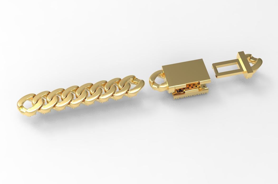 6mm cuban diamond chain design 3D print model_10