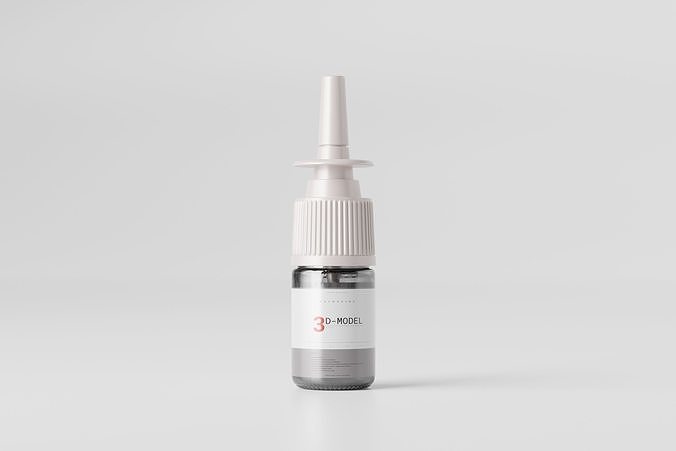 nasal spray bottle mockup Low-poly 3D model