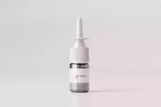 nasal spray bottle mockup Low-poly 3D model
