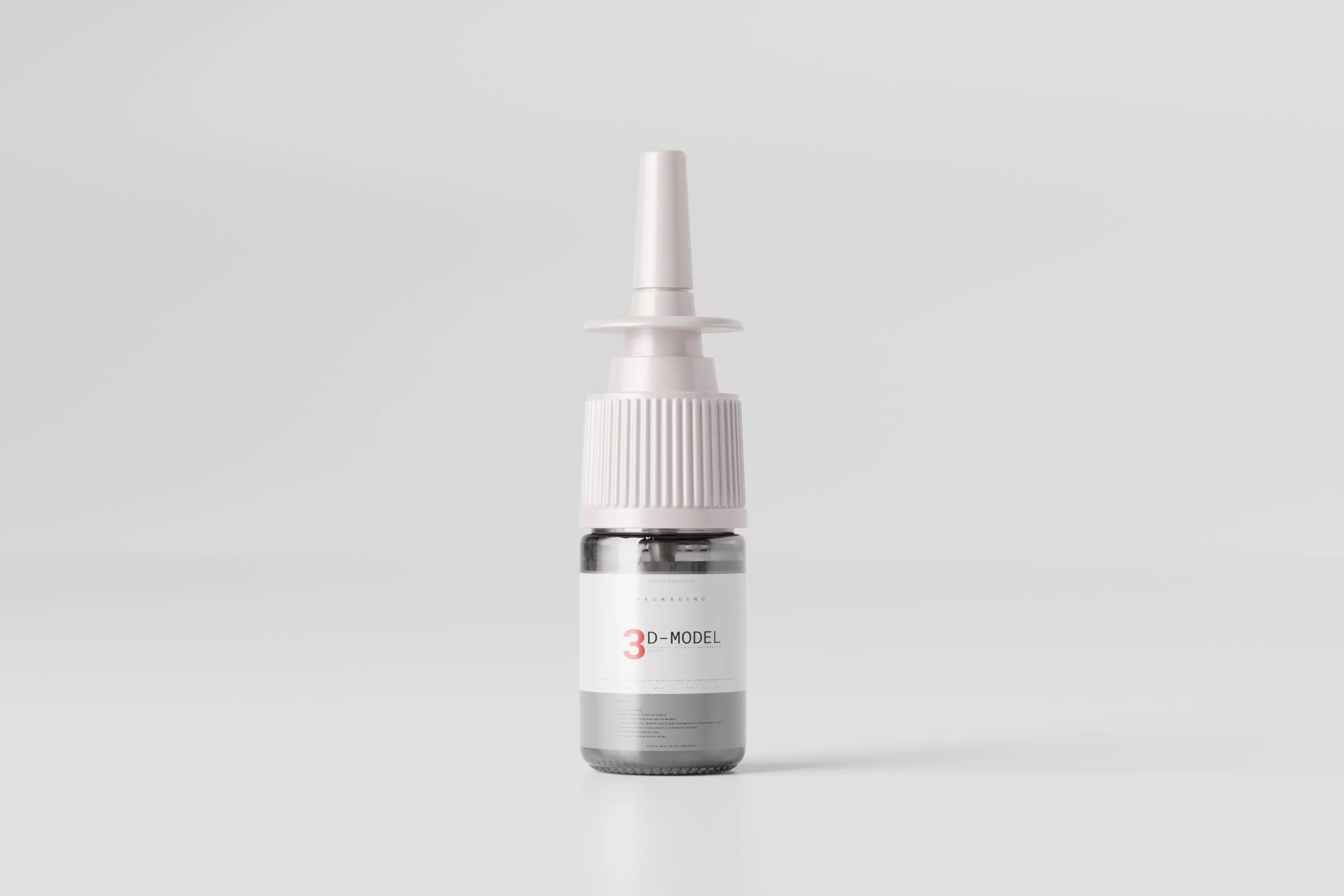 nasal spray bottle mockup Low-poly 3D model