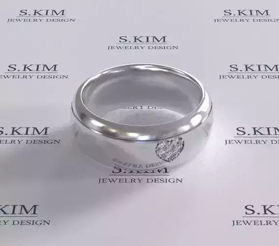 Wedding ring with heart