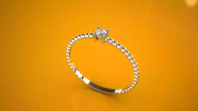 Fancy ball ring with diamonds 3D print model