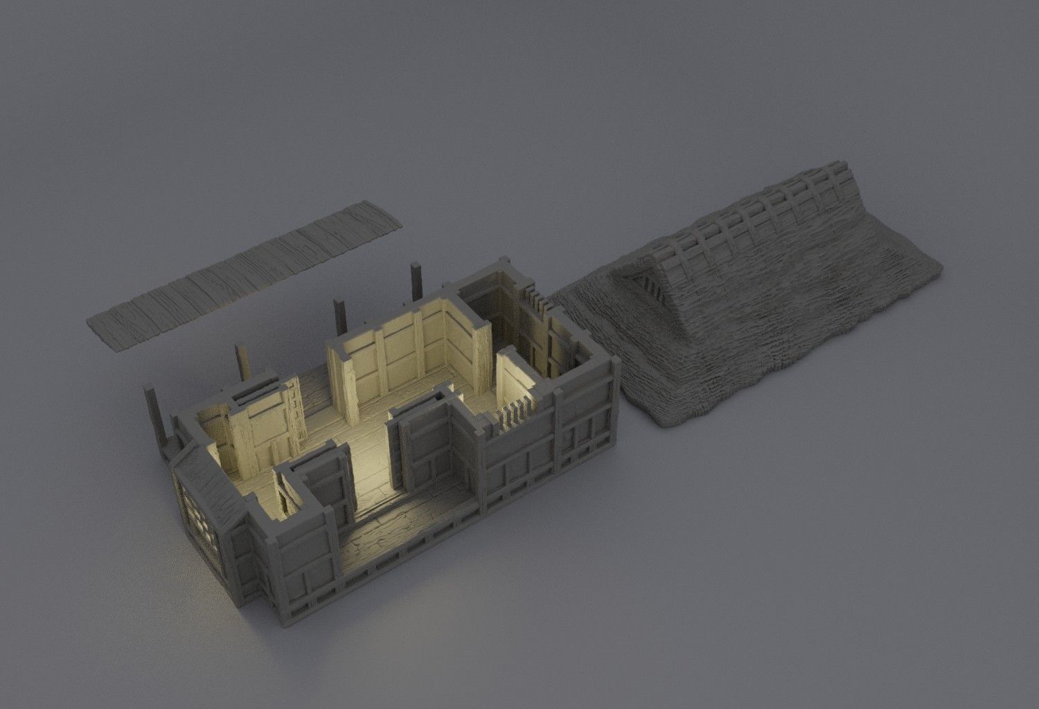 Samurai Cottage Tabletop Terrain 28 MM 3D print model_4