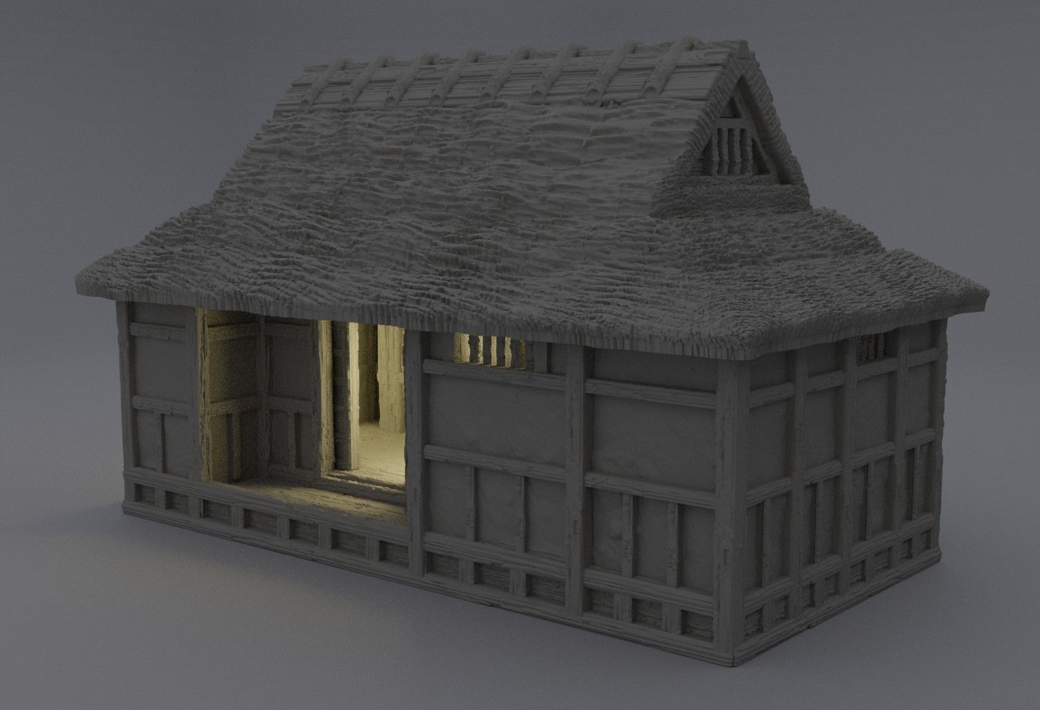 Samurai Cottage Tabletop Terrain 28 MM 3D print model_5