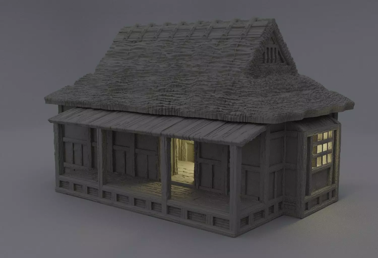 Samurai Cottage Tabletop Terrain 28 MM 3D print model_0