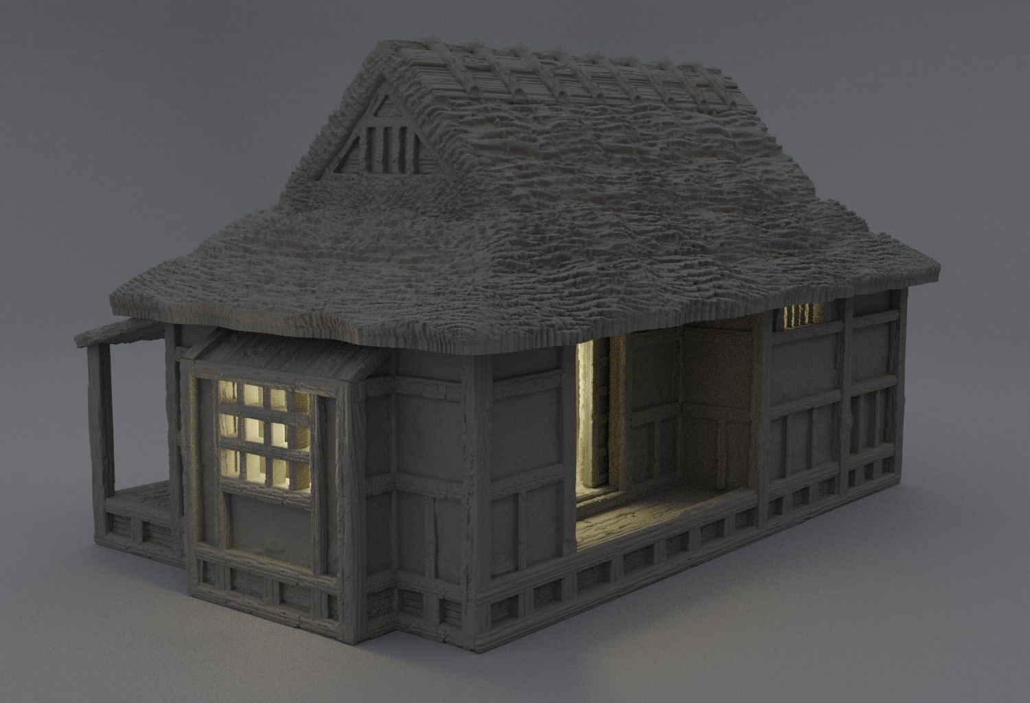 Samurai Cottage Tabletop Terrain 28 MM 3D print model_1