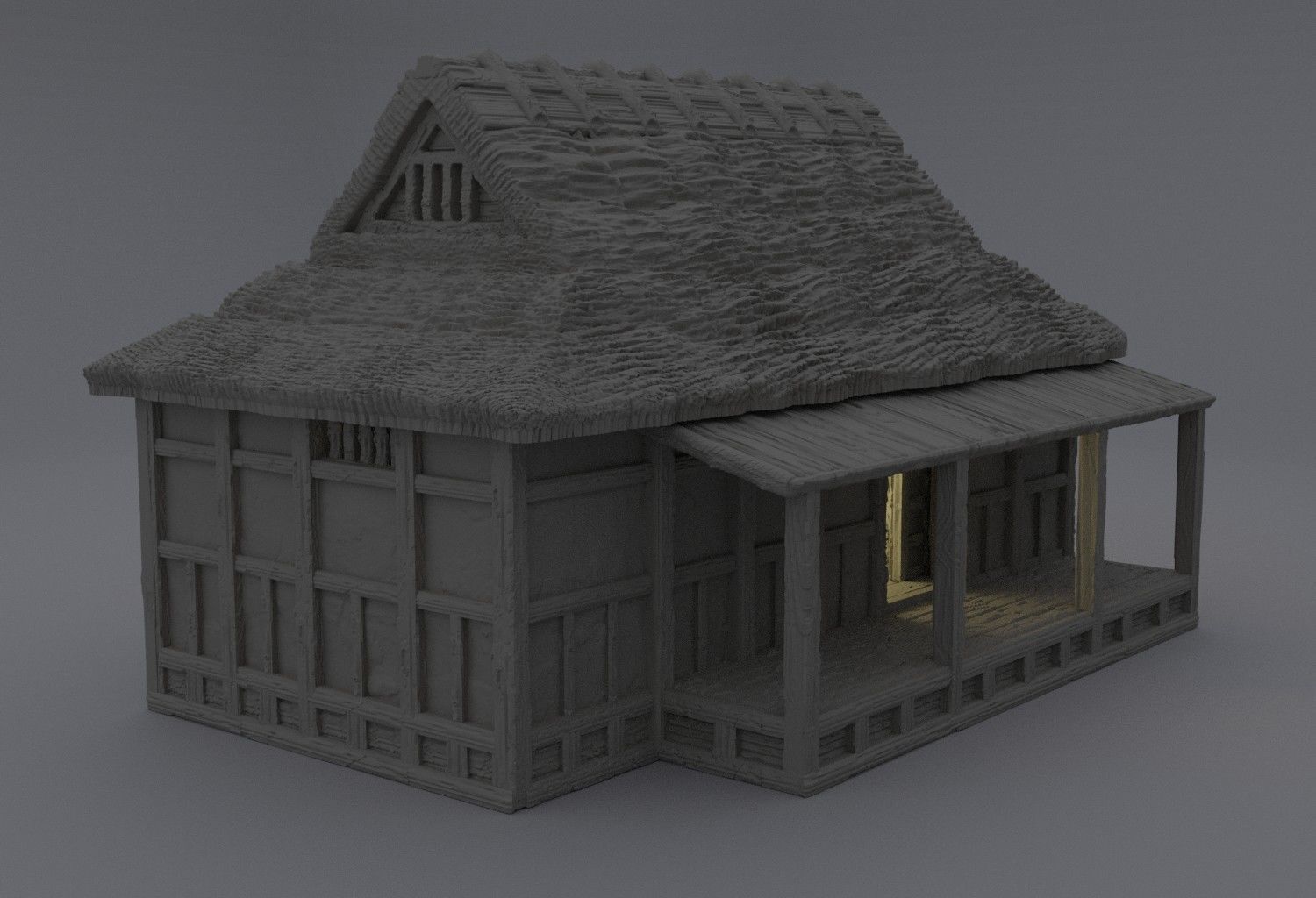 Samurai Cottage Tabletop Terrain 28 MM 3D print model_2