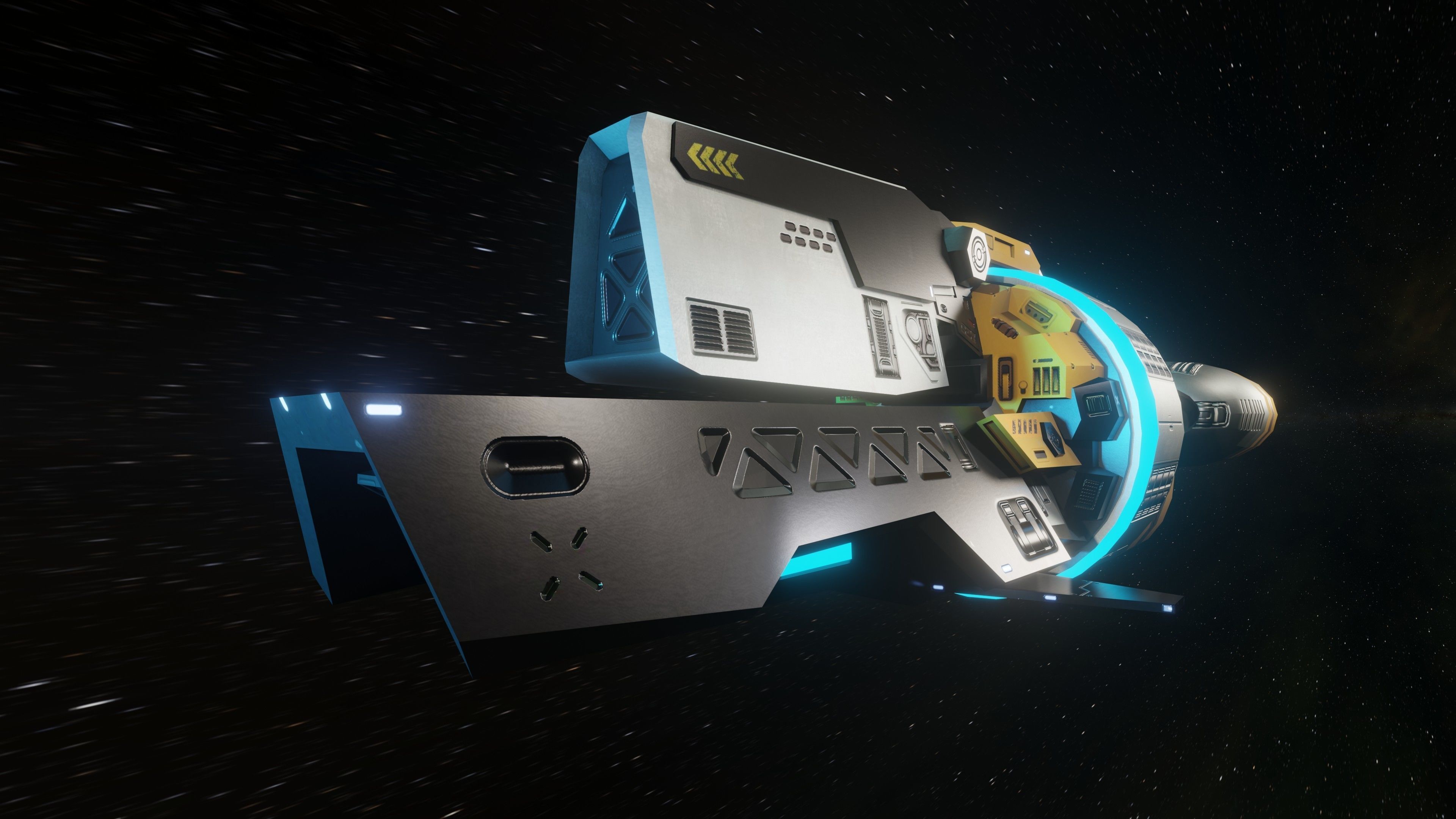 Gladius Spaceship Low-poly 3D model_3