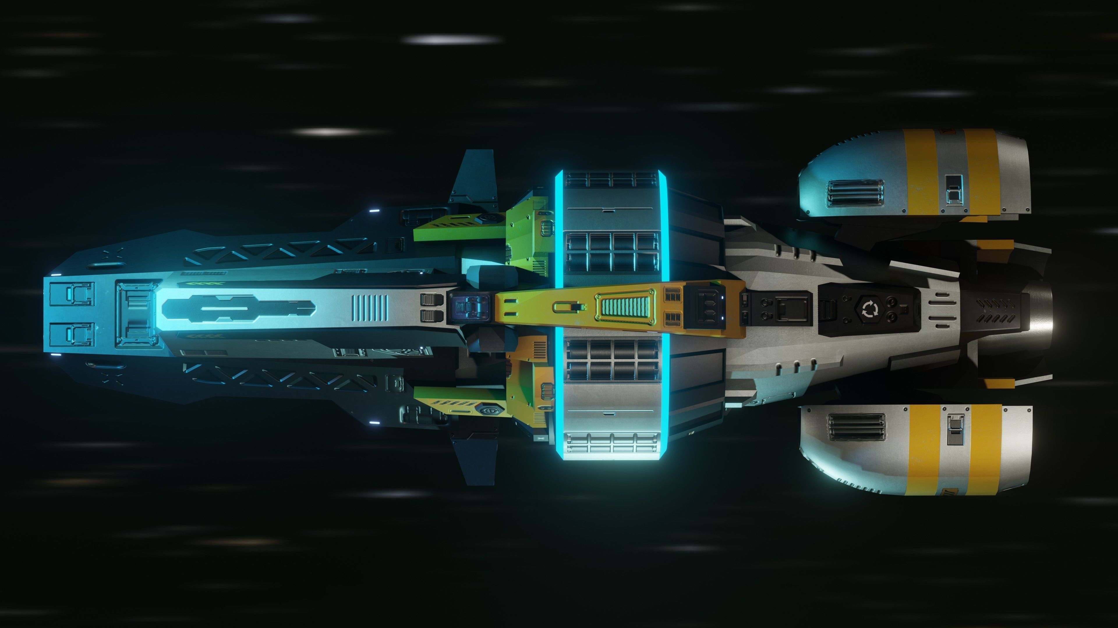 Gladius Spaceship Low-poly 3D model_9
