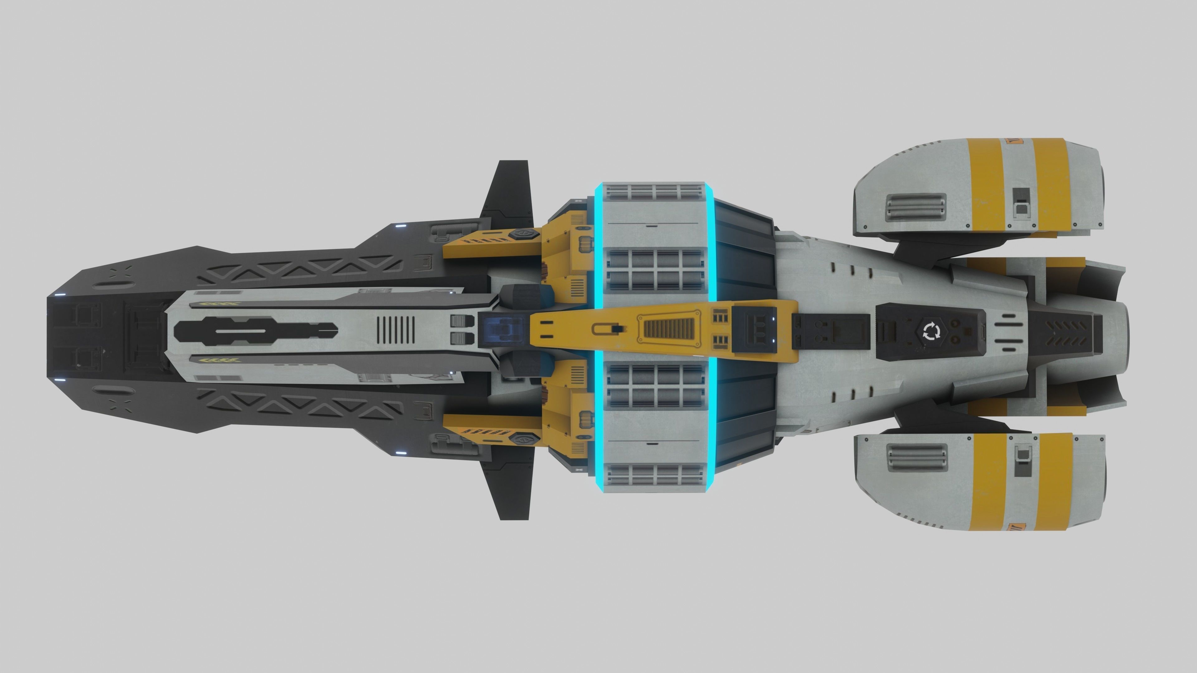 Gladius Spaceship Low-poly 3D model_10