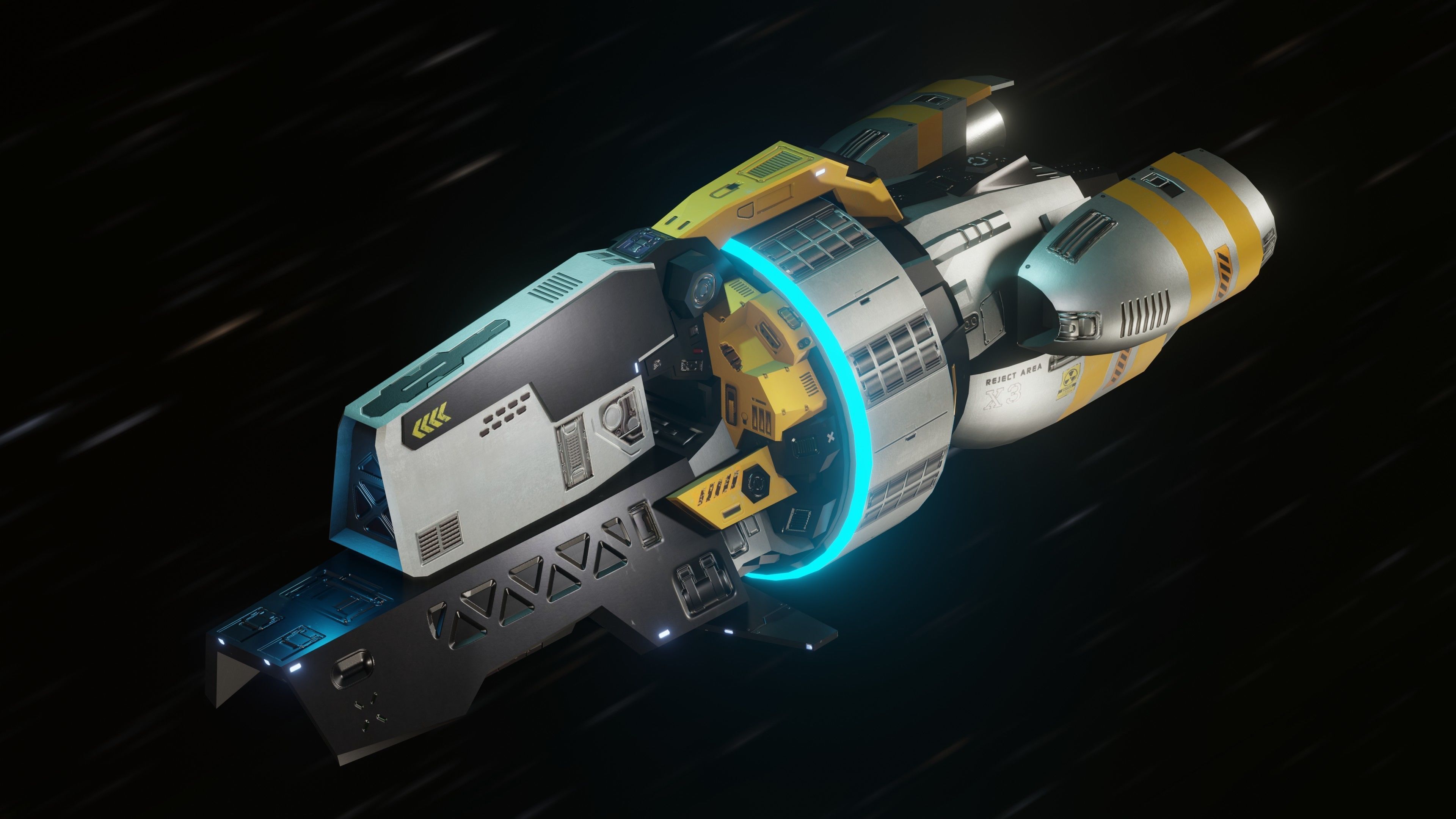 Gladius Spaceship Low-poly 3D model_2