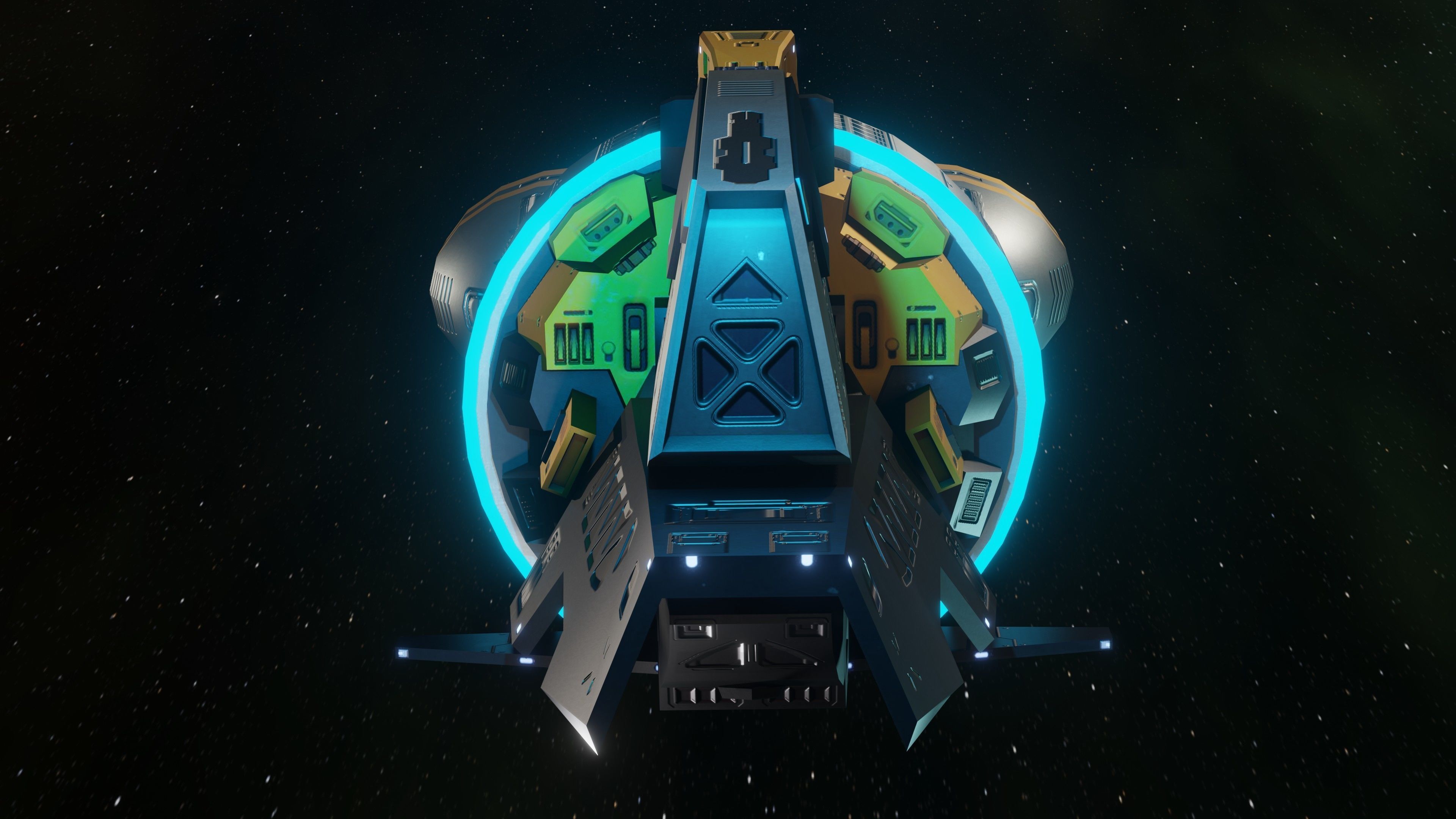 Gladius Spaceship Low-poly 3D model_6