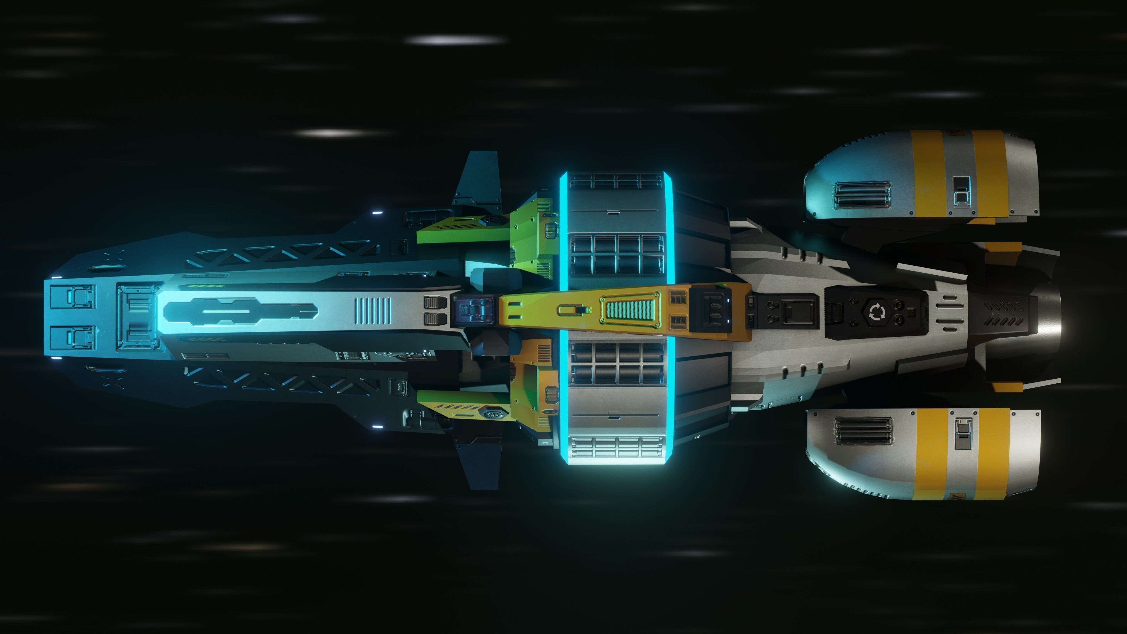 Gladius Spaceship Low-poly 3D model_8