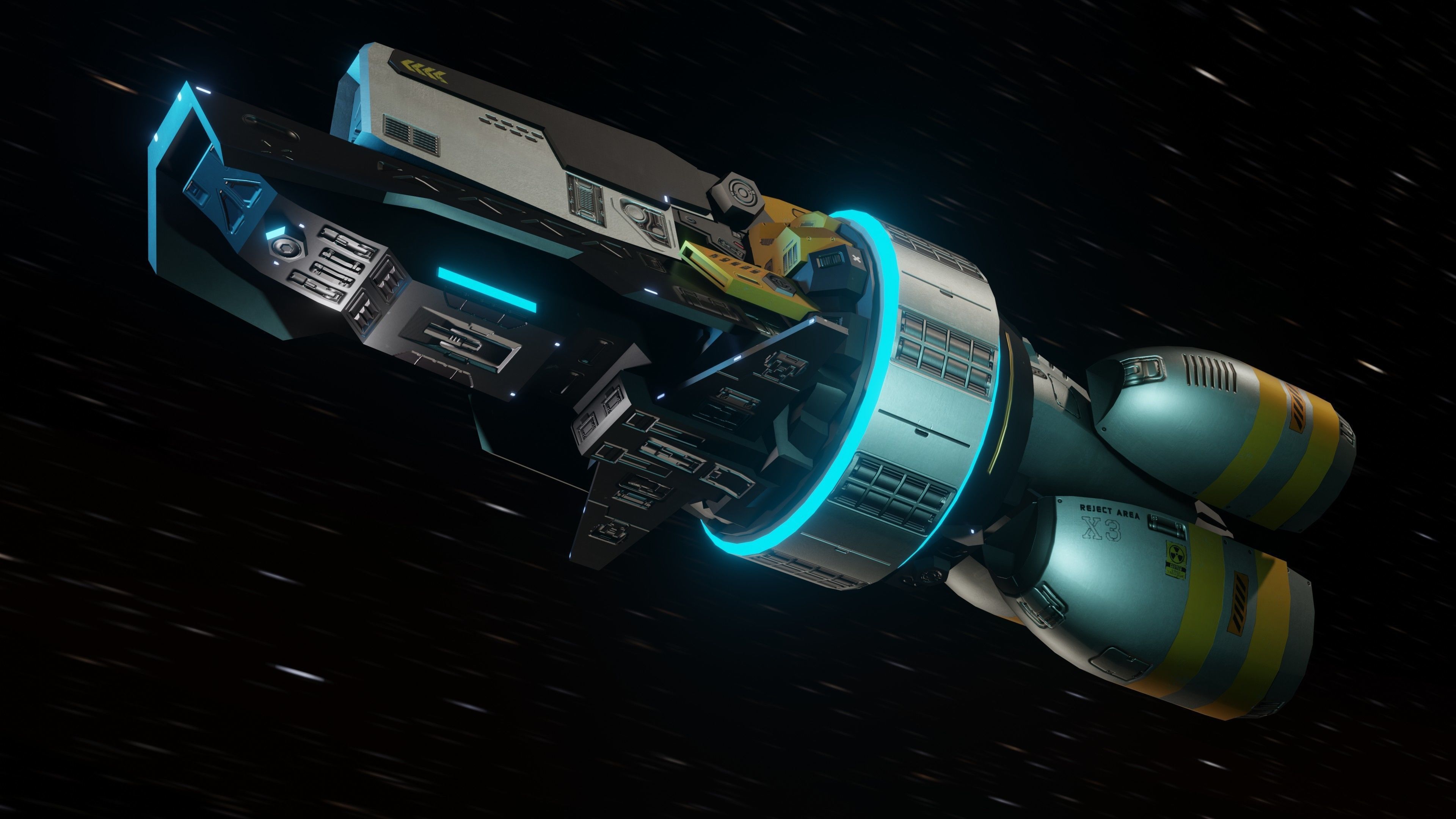 Gladius Spaceship Low-poly 3D model_4