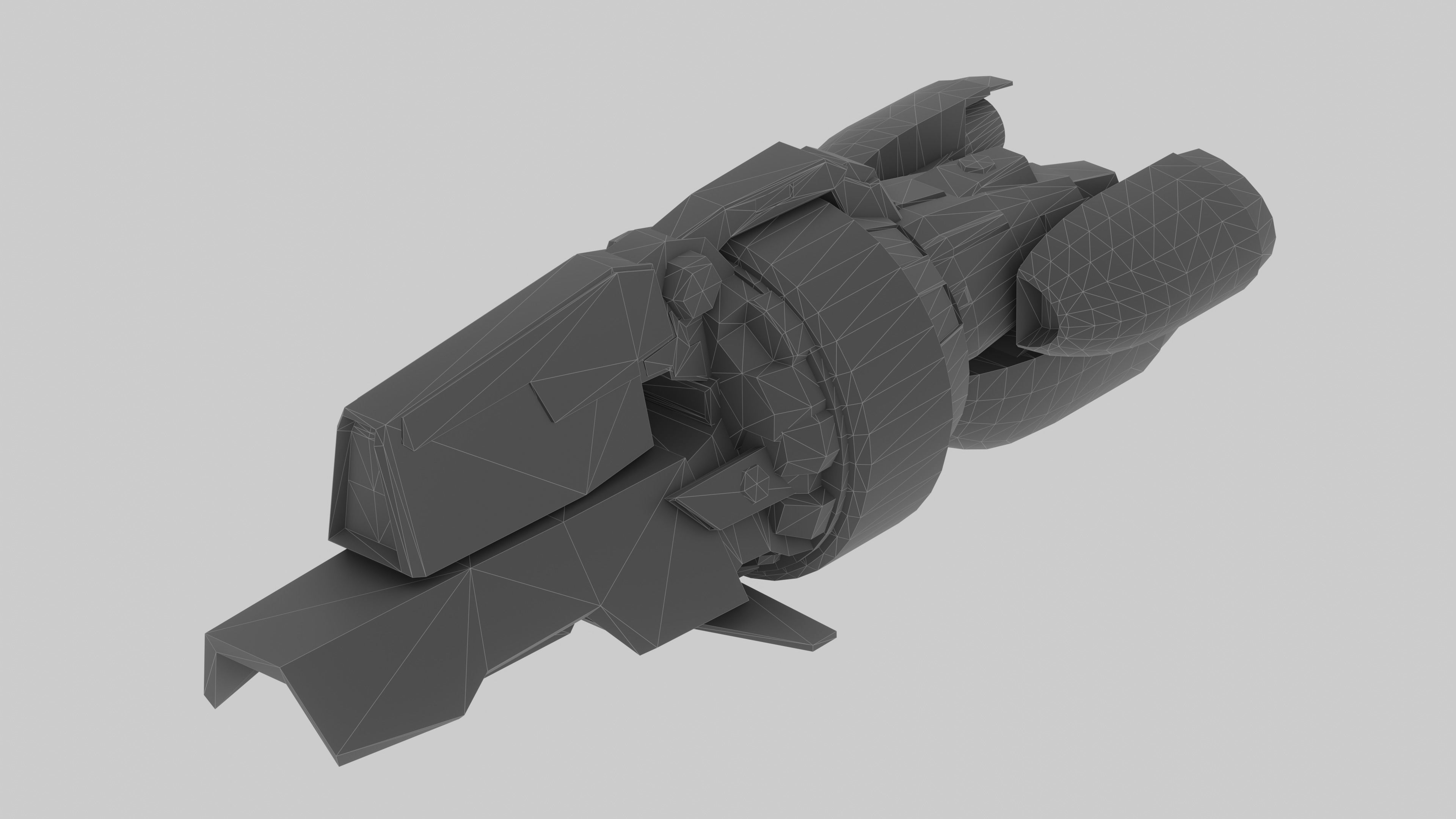 Gladius Spaceship Low-poly 3D model_11