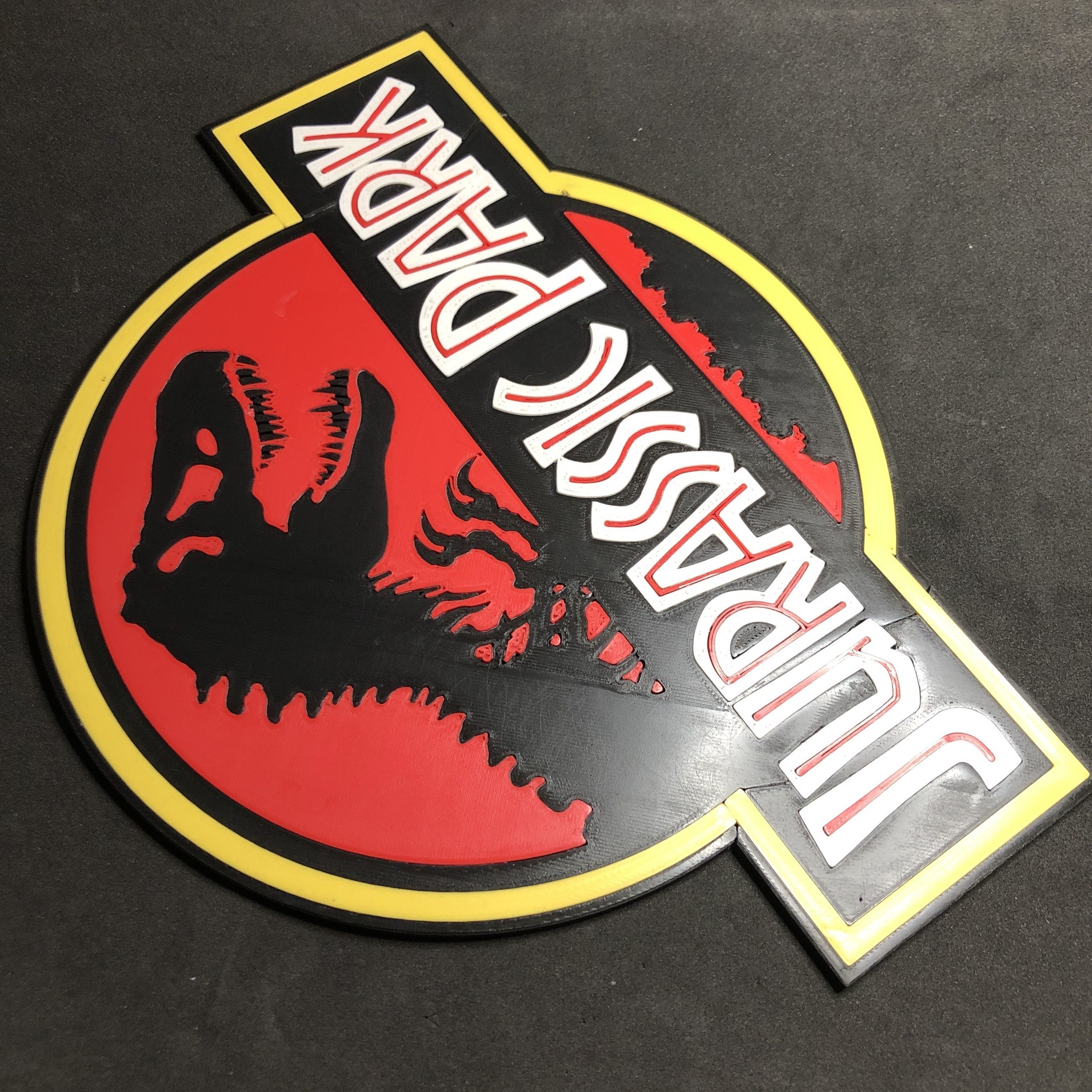 Jurassic Park Logo Wall Plaque 3D print model_4