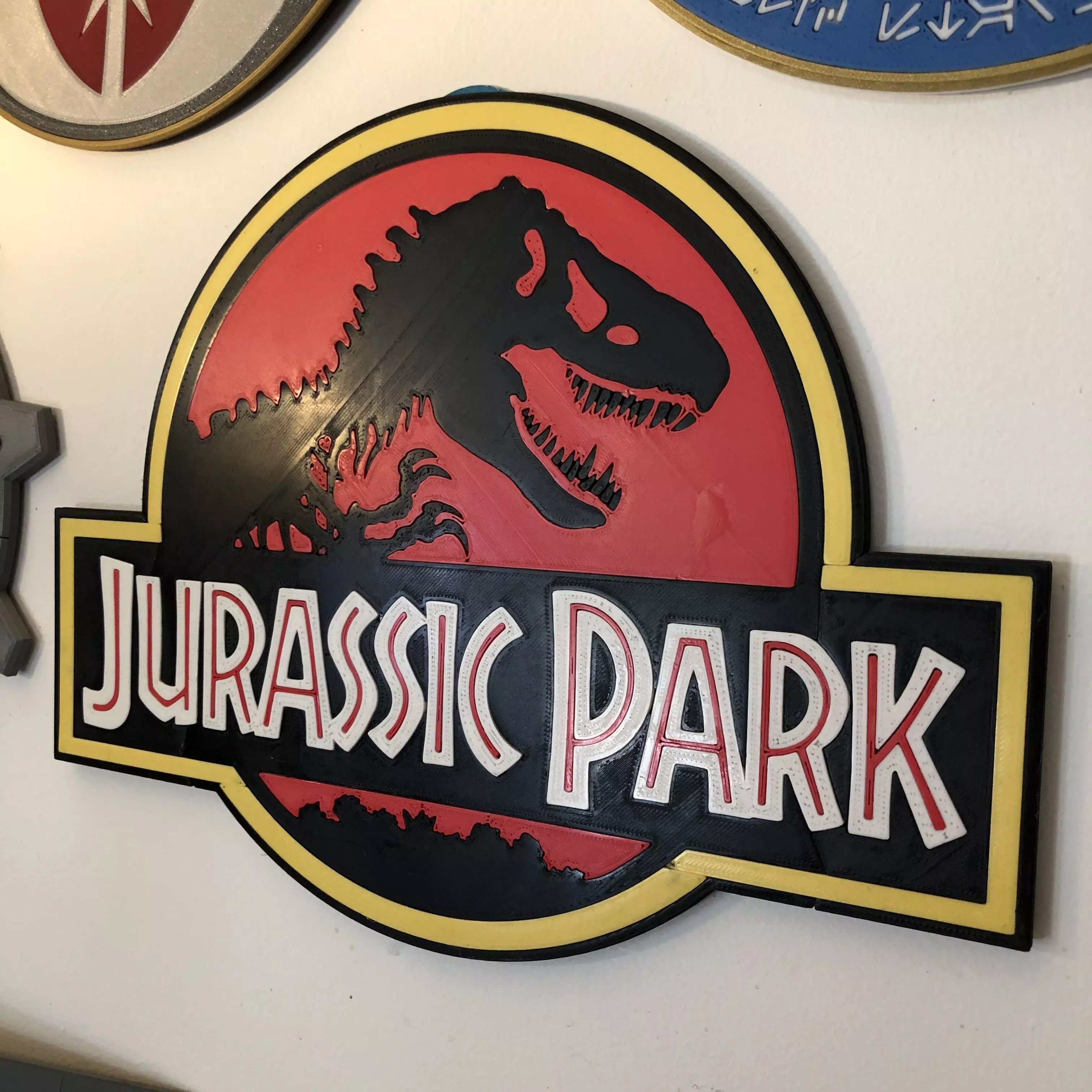 Jurassic Park Logo Wall Plaque 3D print model_0