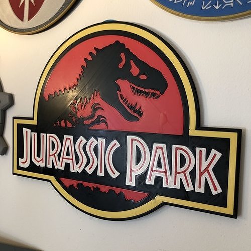 Jurassic Park Logo Wall Plaque 3D print model