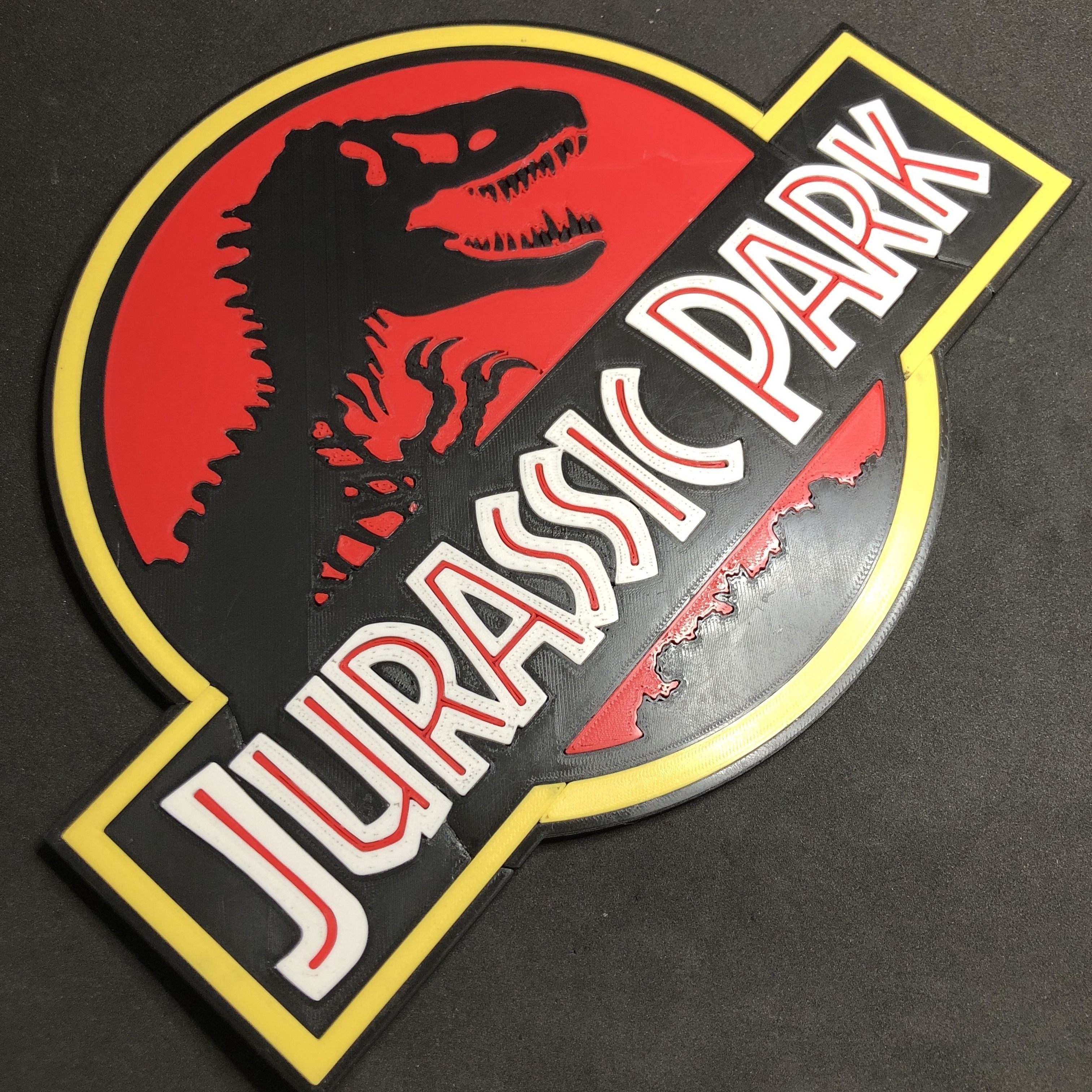 Jurassic Park Logo Wall Plaque 3D print model_5