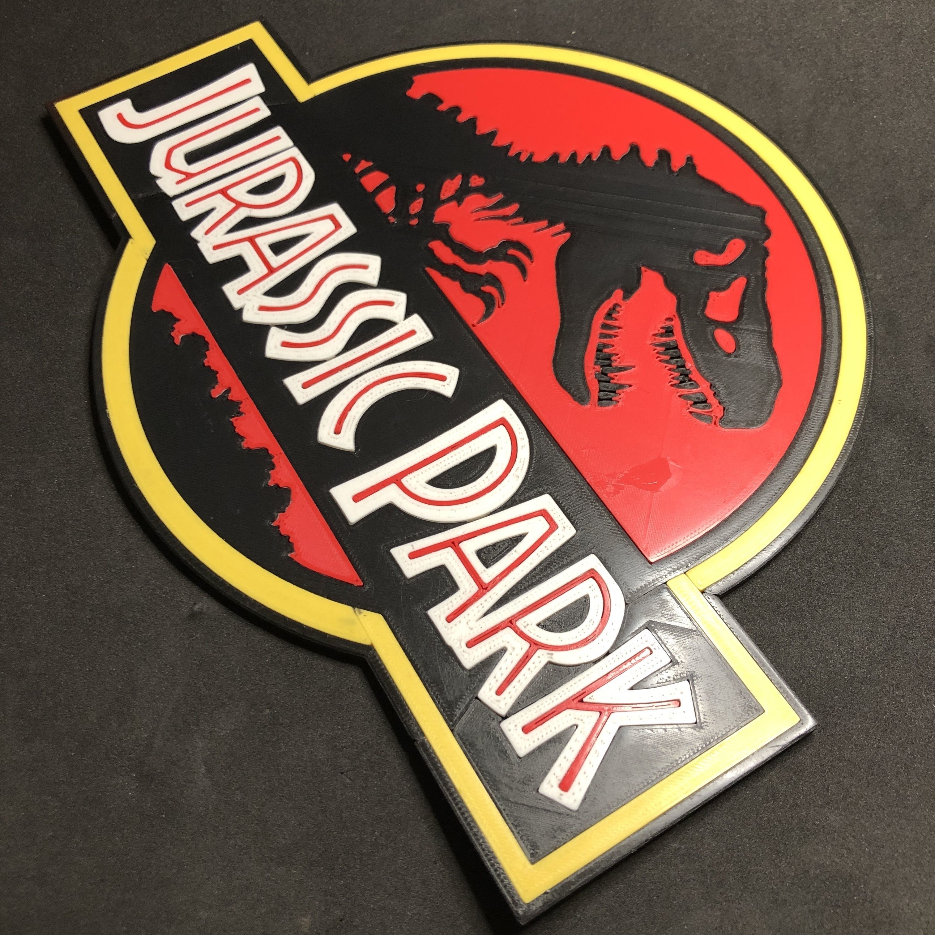Jurassic Park Logo Wall Plaque 3D print model_2