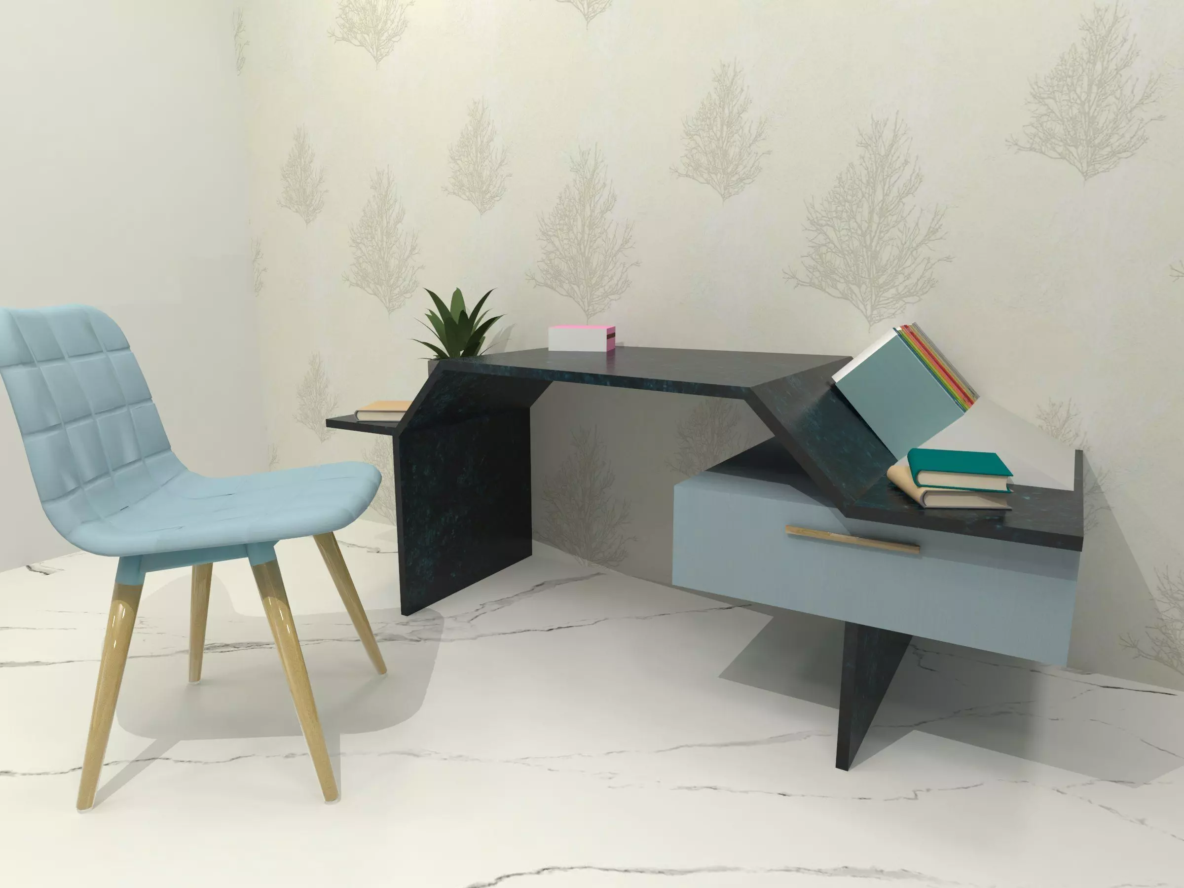 Study table Free 3D model