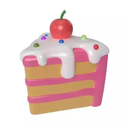 Cartoon Cake Sliced 3D