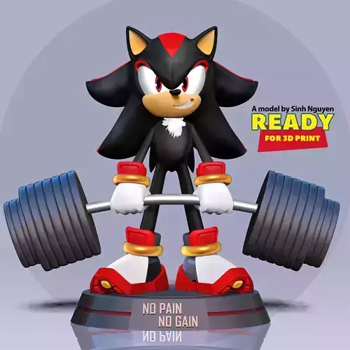Shadow the Hedgehog lifting weights