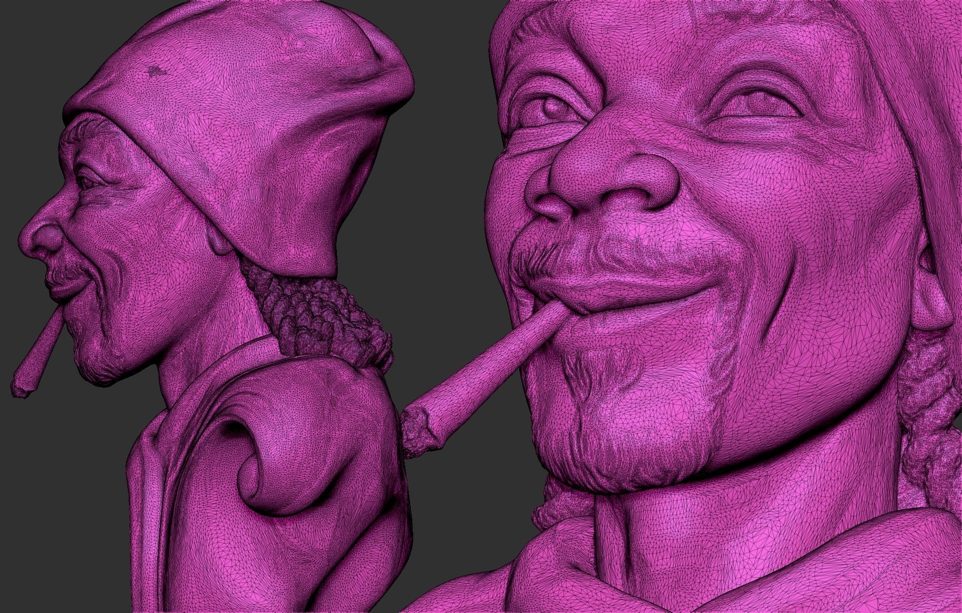 Snoop Dog Bust-FunArt For Printing 3D print model_7