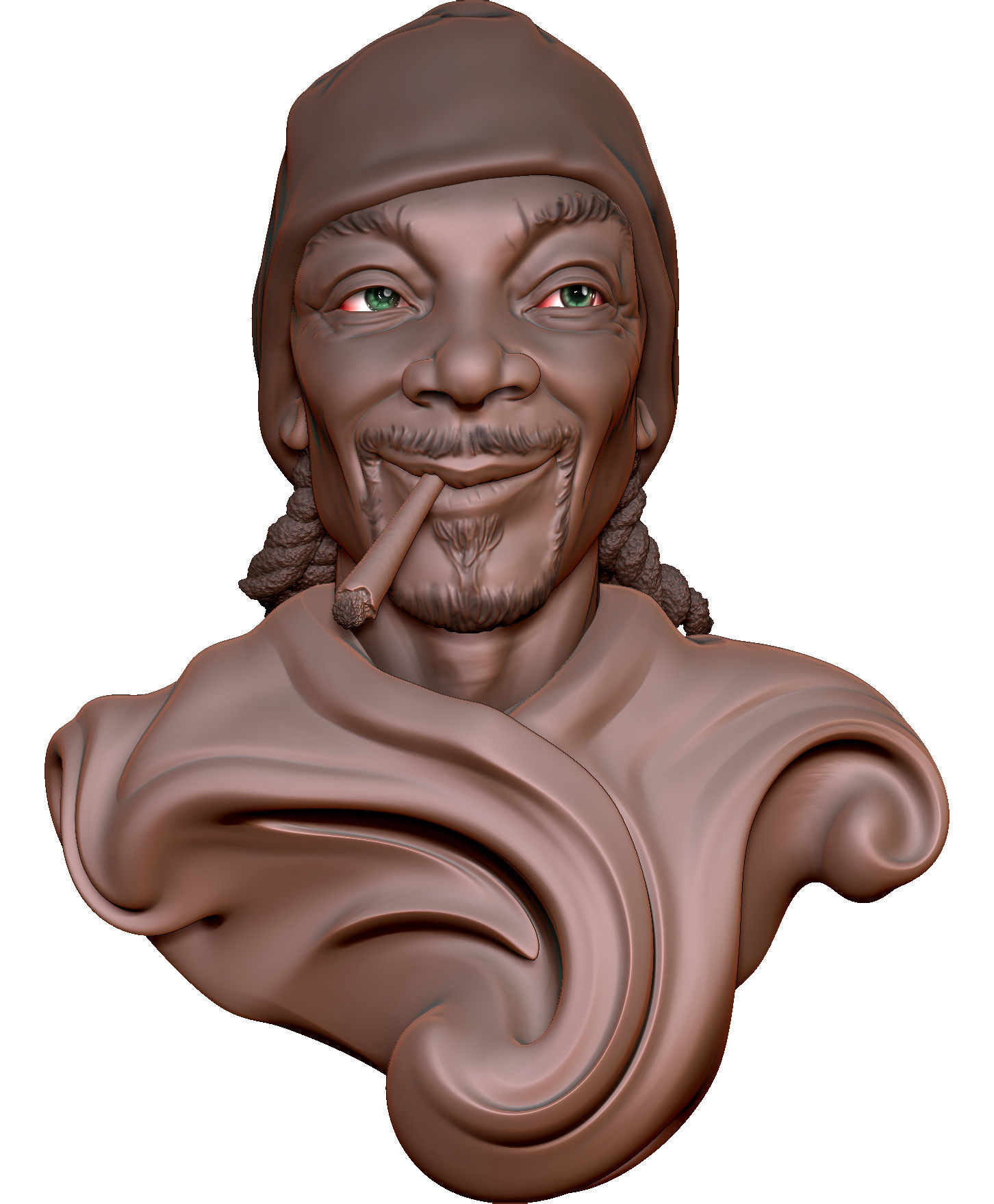 Snoop Dog Bust-FunArt For Printing 3D print model_4