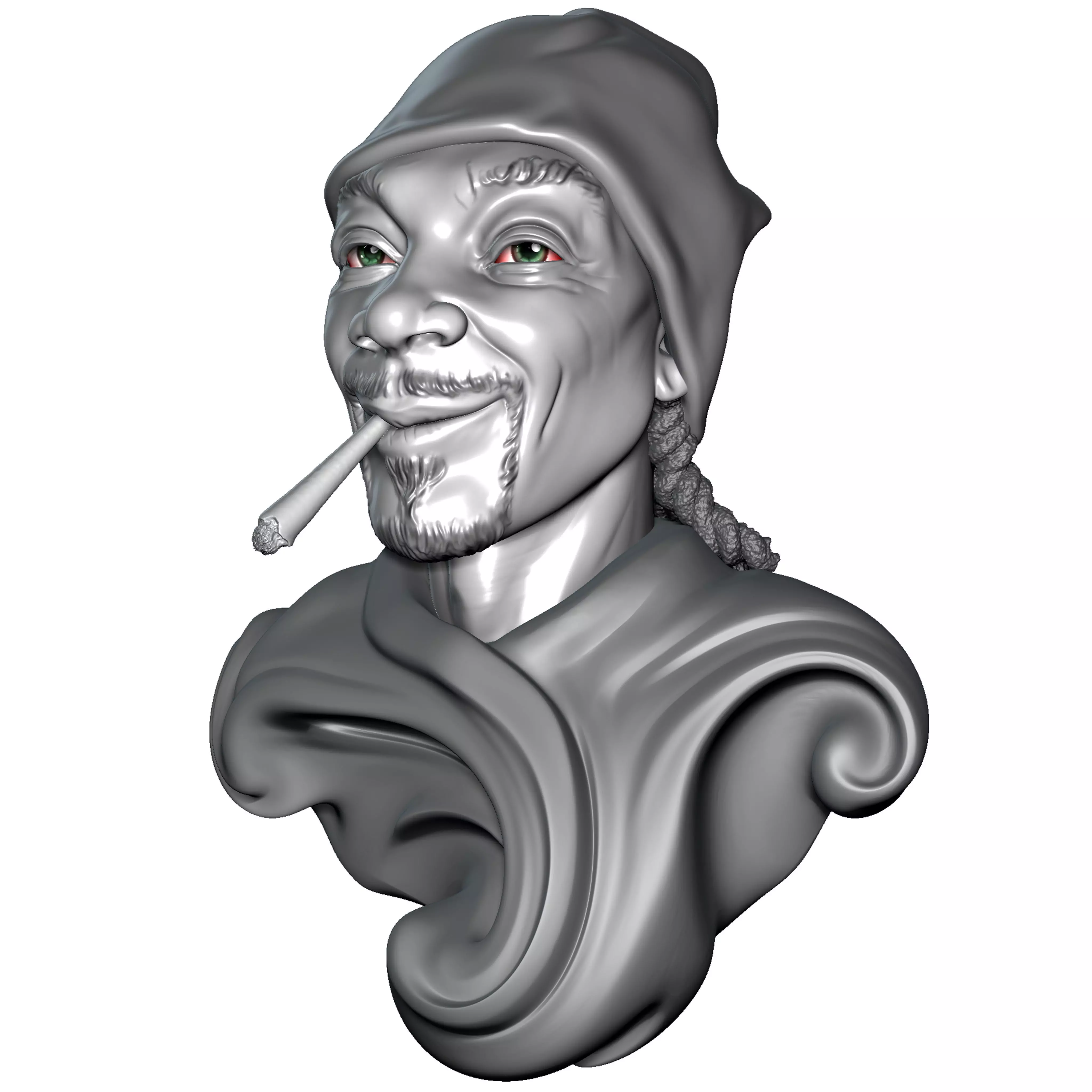 Snoop Dog Bust-FunArt For Printing 3D print model_0