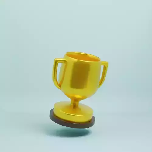 3d Golden Trophy Illustration Rendered