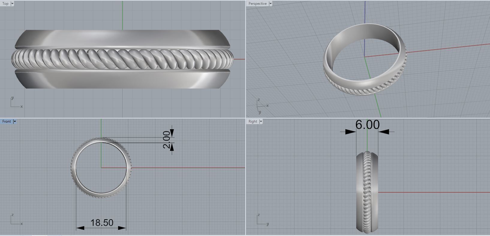 Ring ring wedding gold 3D print model_2