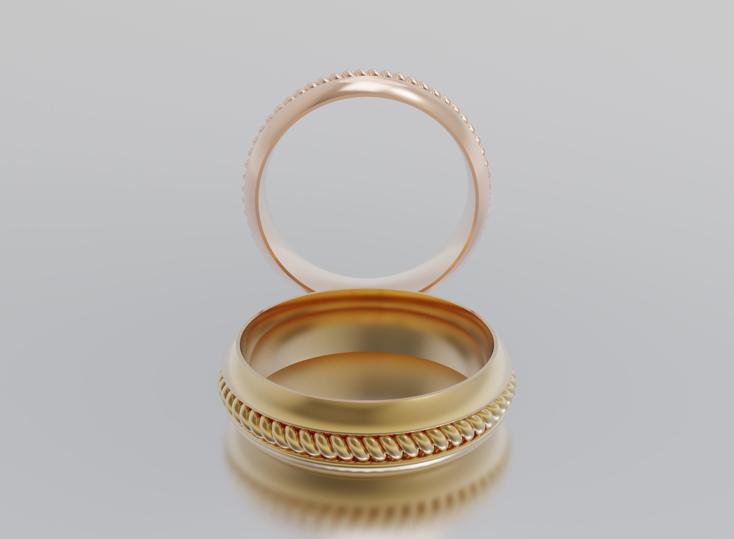 Ring ring wedding gold 3D print model_1