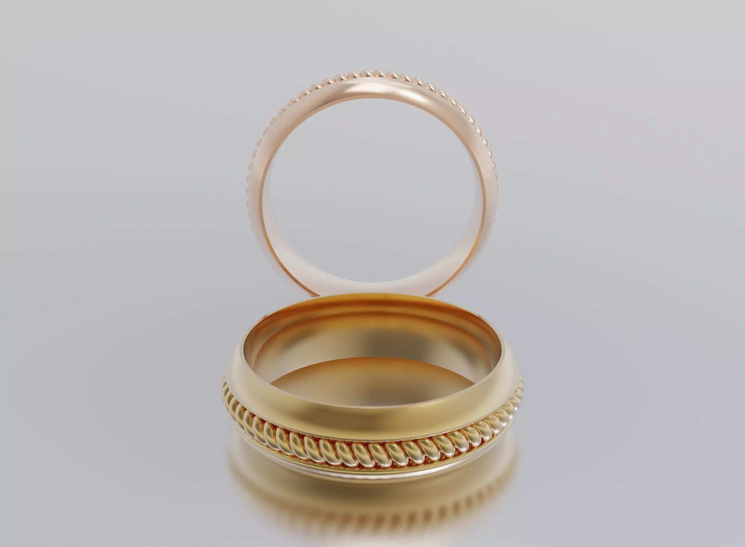 Ring ring wedding gold 3D print model_0