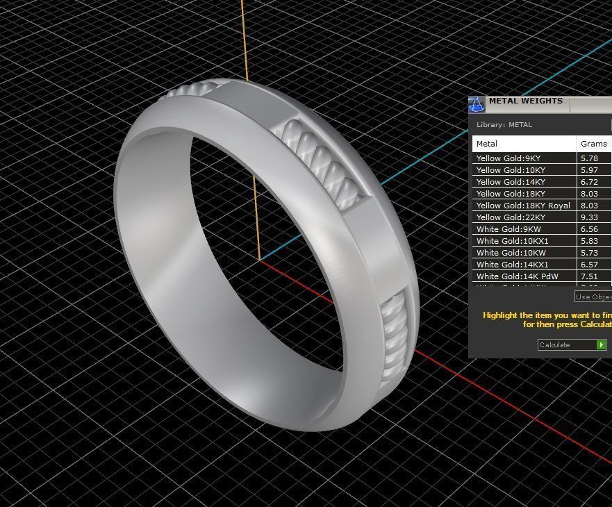Ring ring gold wedding with diamonds 3D print model_3