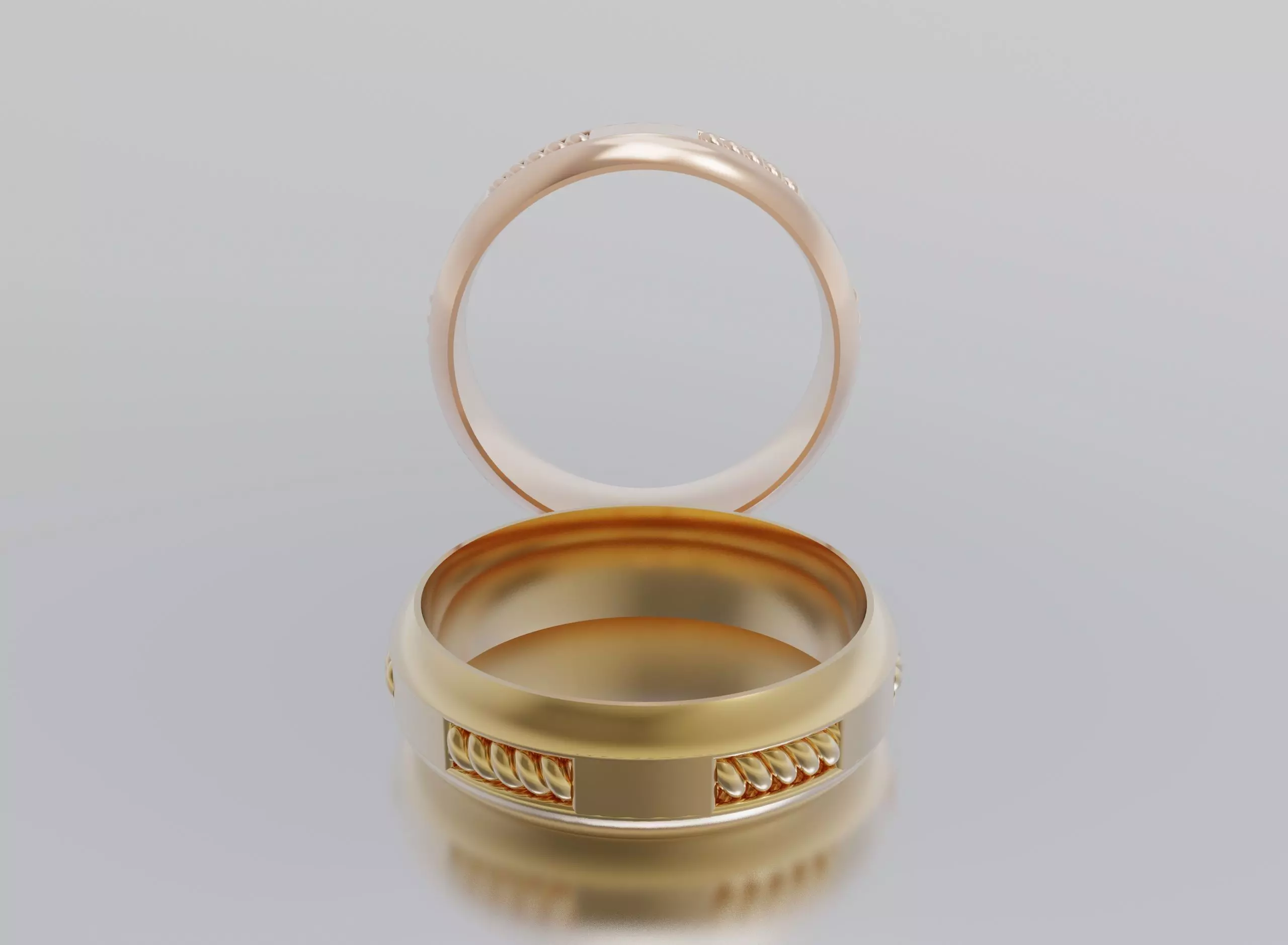 Ring ring gold wedding with diamonds 3D print model_0
