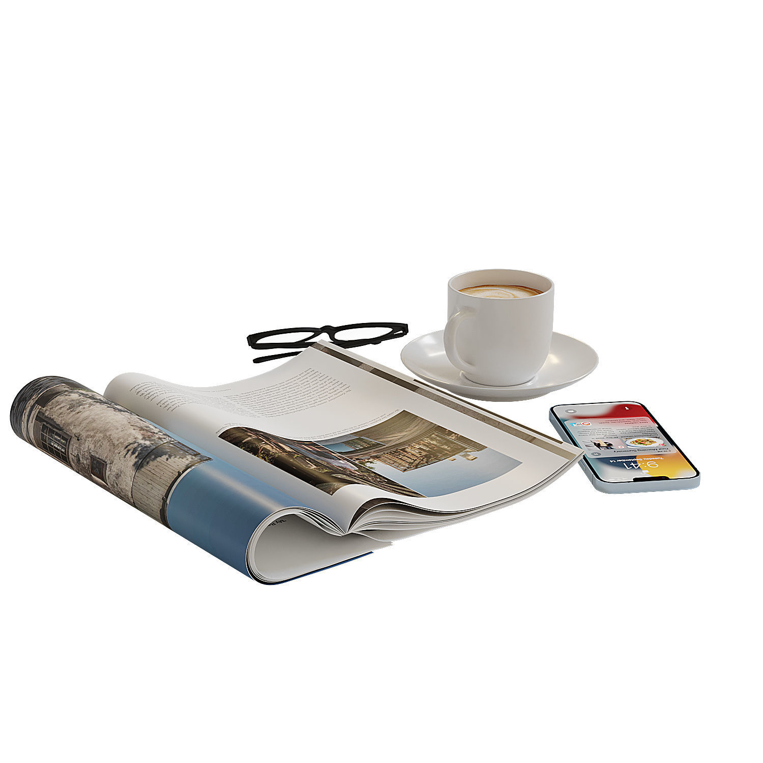 Decorative coffee table set 2 3D model_7