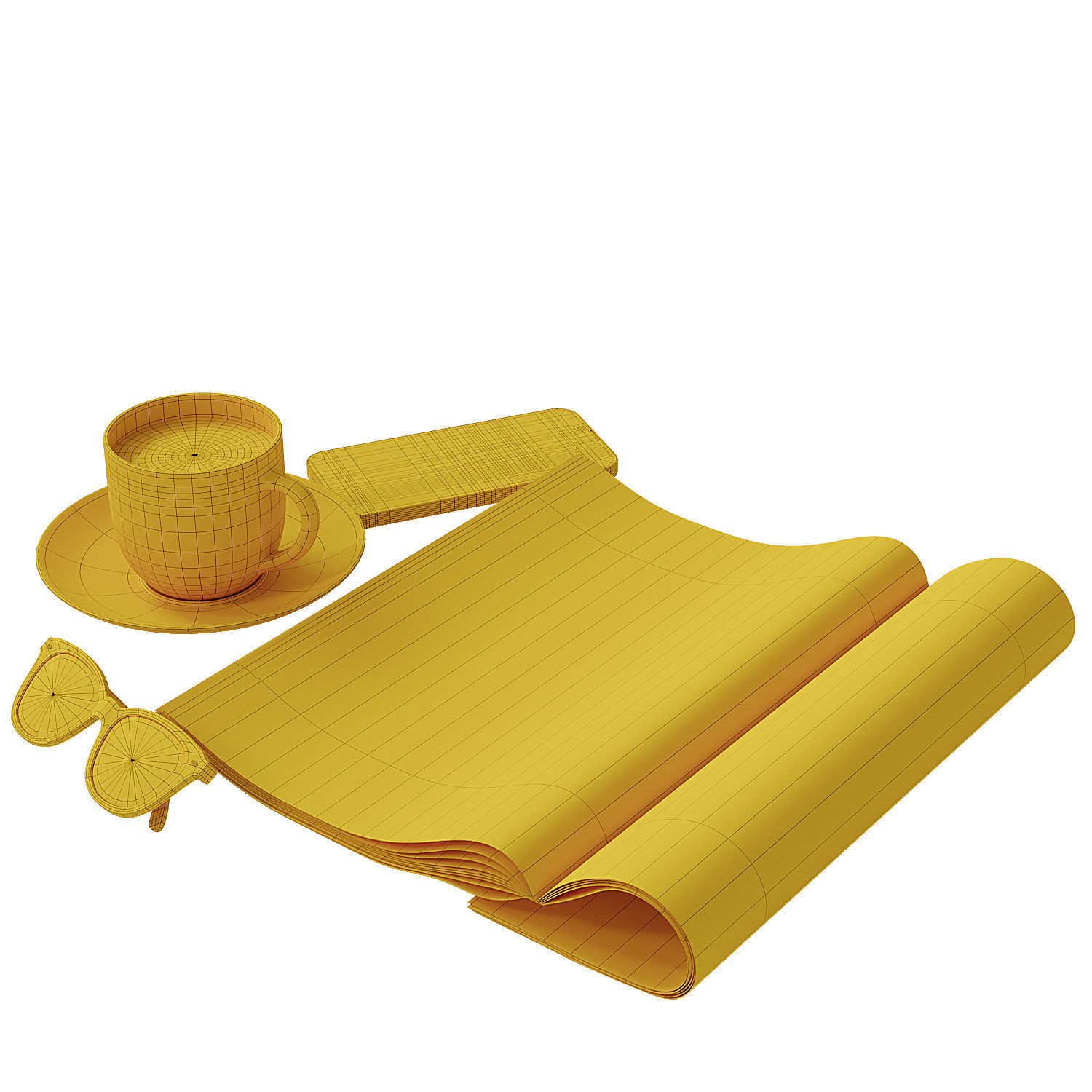 Decorative coffee table set 2 3D model_8