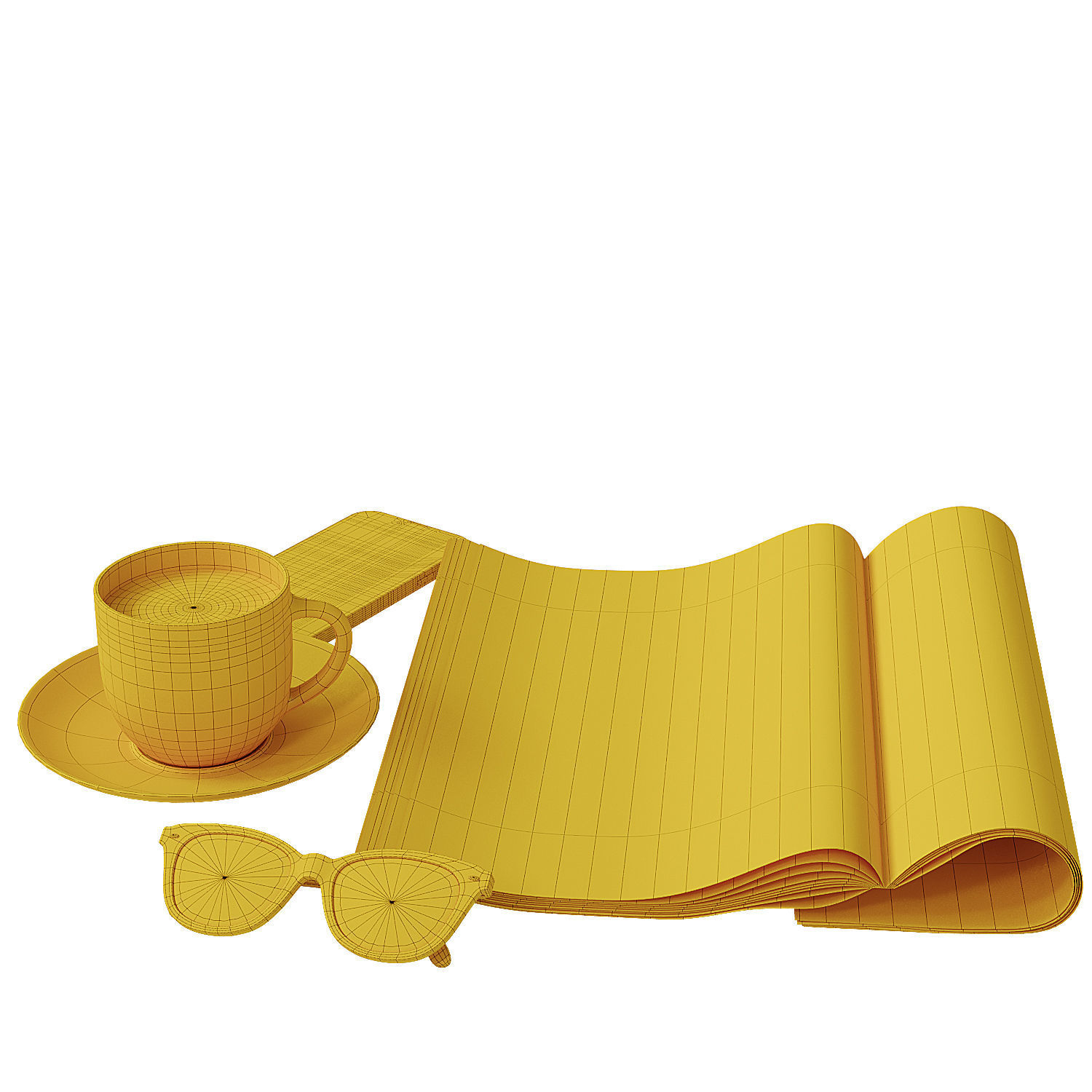 Decorative coffee table set 2 3D model_9