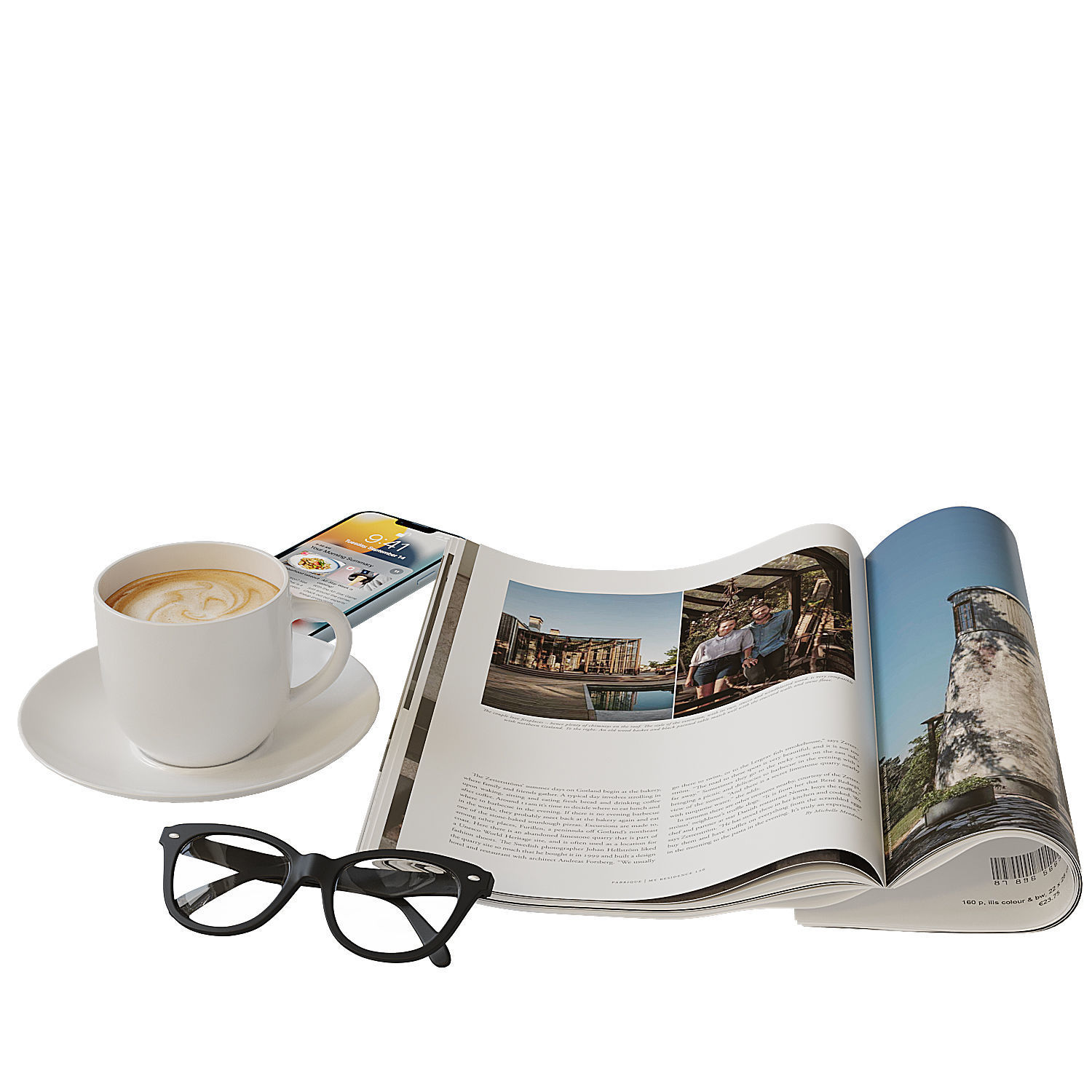 Decorative coffee table set 2 3D model_3