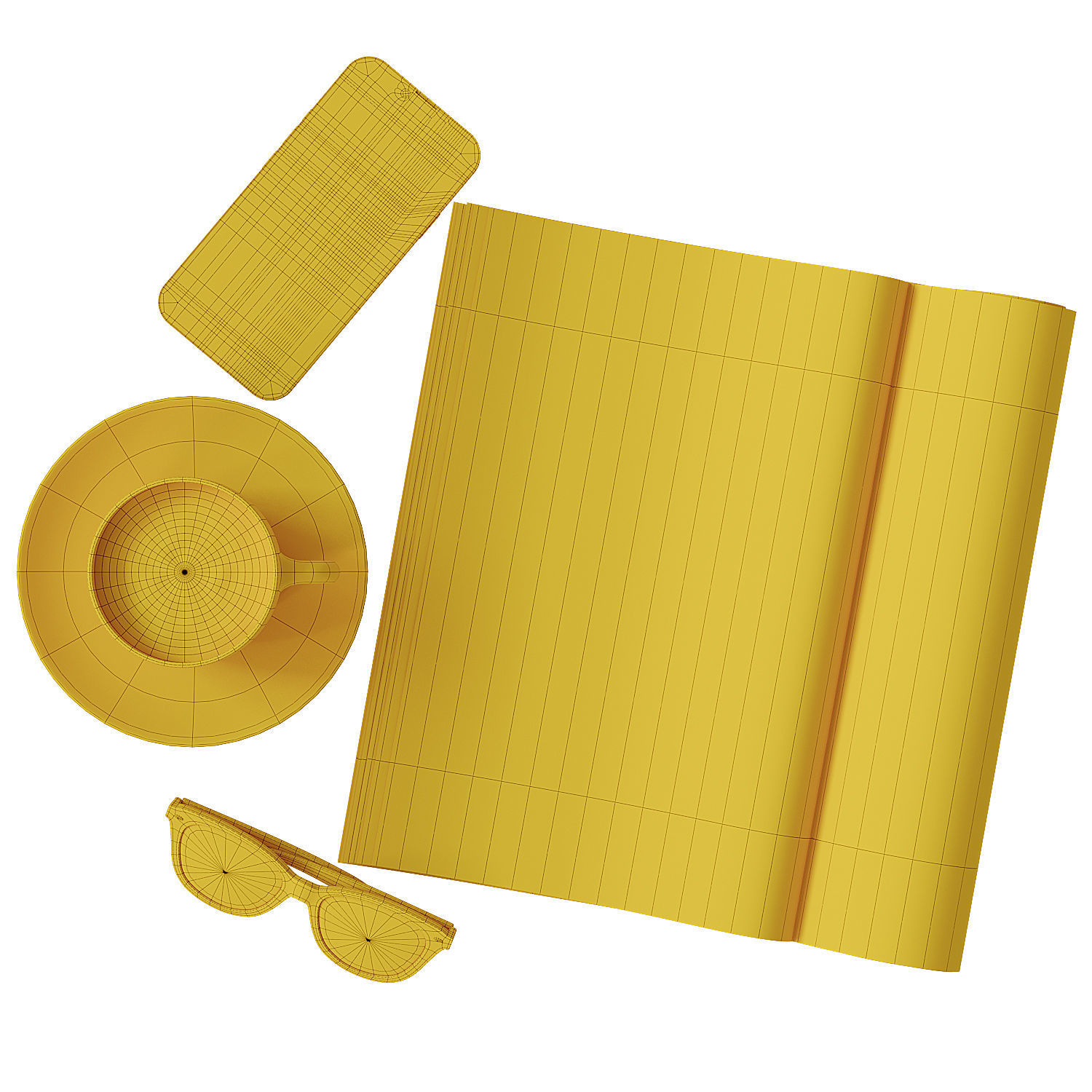 Decorative coffee table set 2 3D model_10